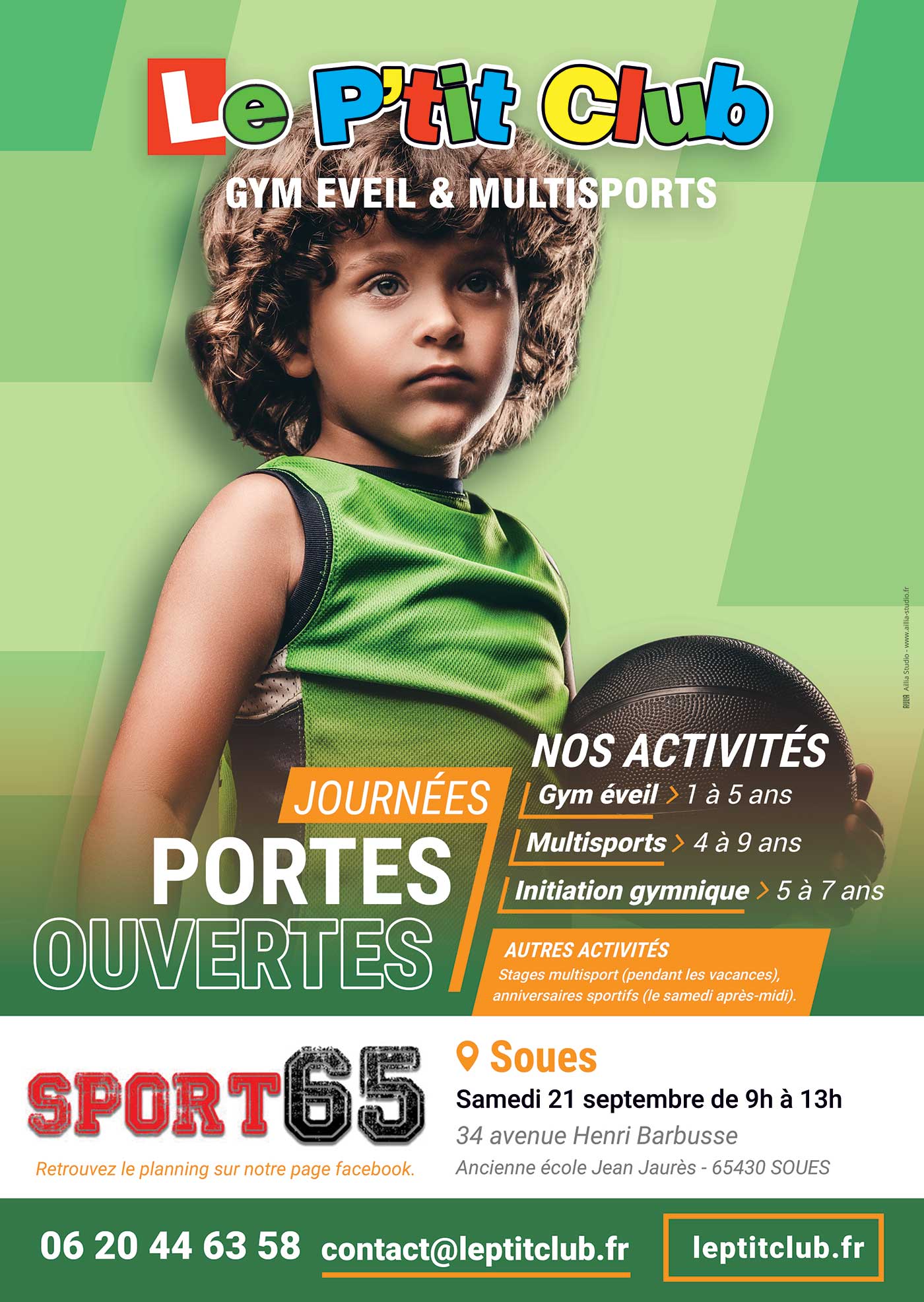 Affiche rentrée septembre 2019 Le P'tit Club Tarbes Sport65