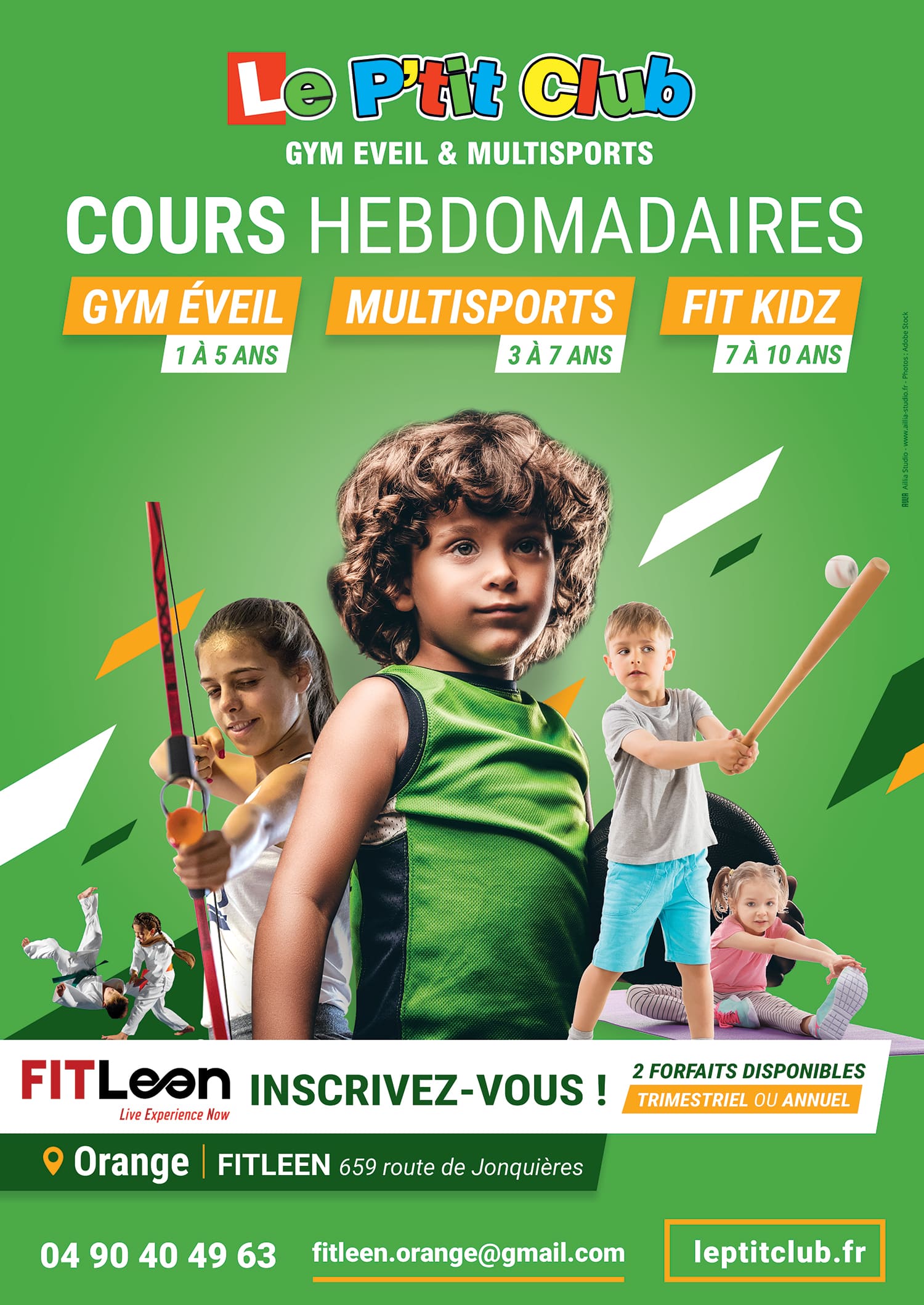 Cours sportifs hebdomadaires Le P'tit Club Orange