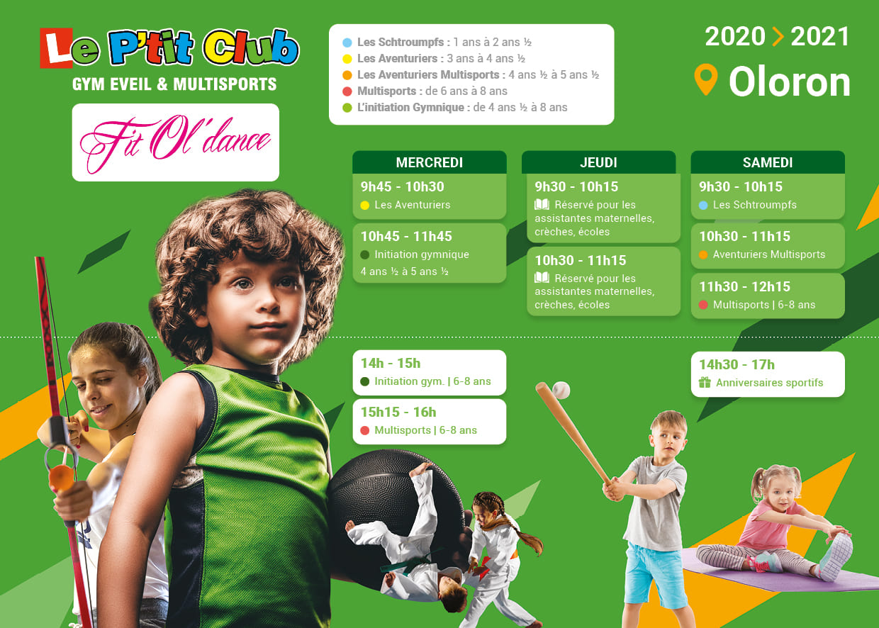 Planning Le P'tit Club Oloron 2020-2021