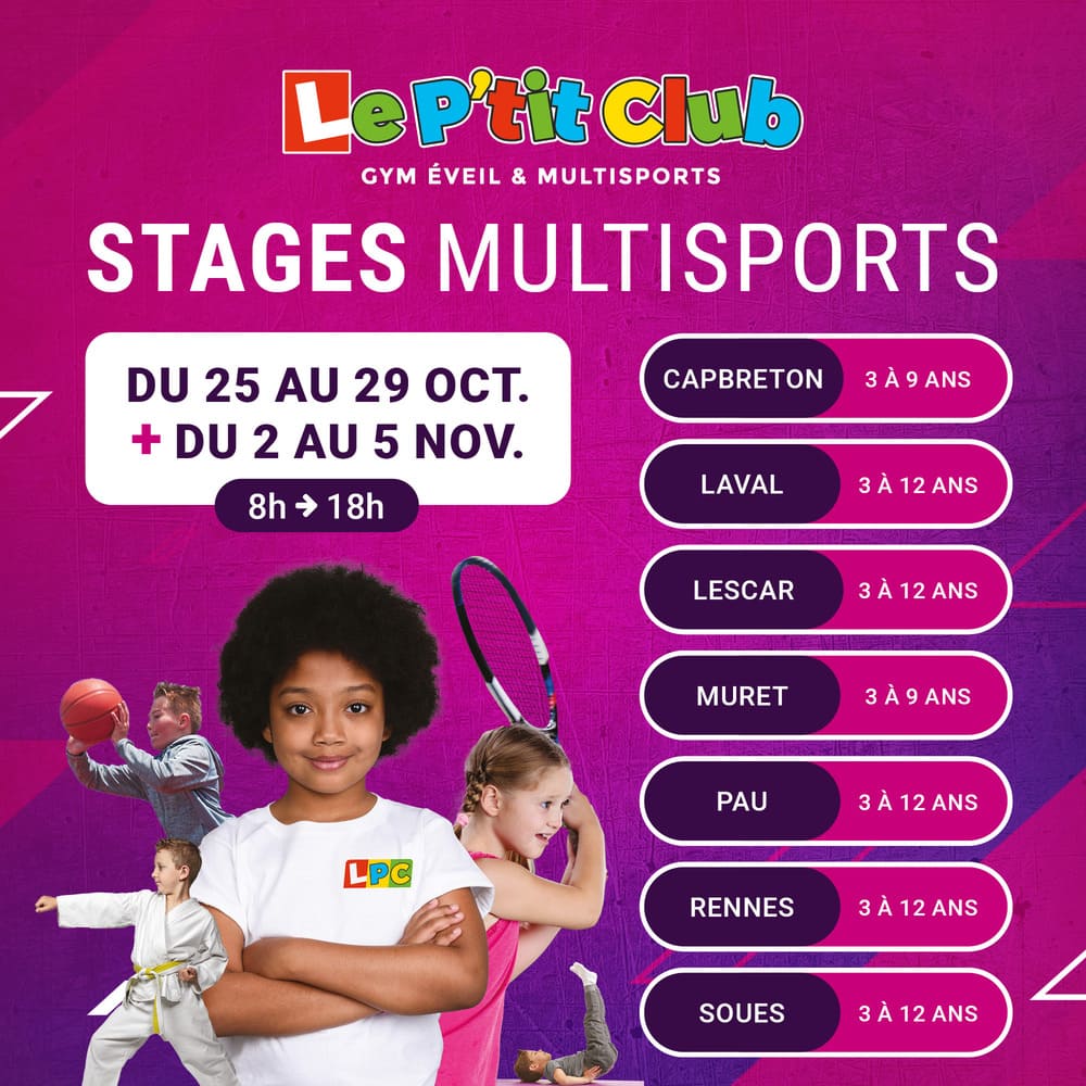 Stages vacances Le P'tit Club Toussaint 2021