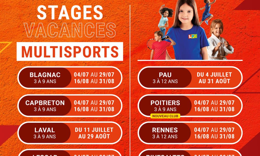 Le P'tit Club - dates stages vacances été 2022