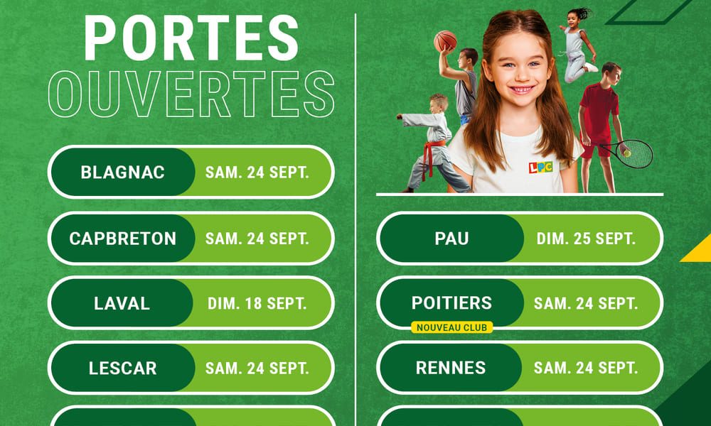 Dates des journées portes ouvertes Le P'tit Club 2022