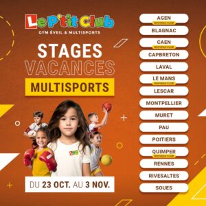 Le P'tit Club - dates stages vacances de la Toussaint 2023