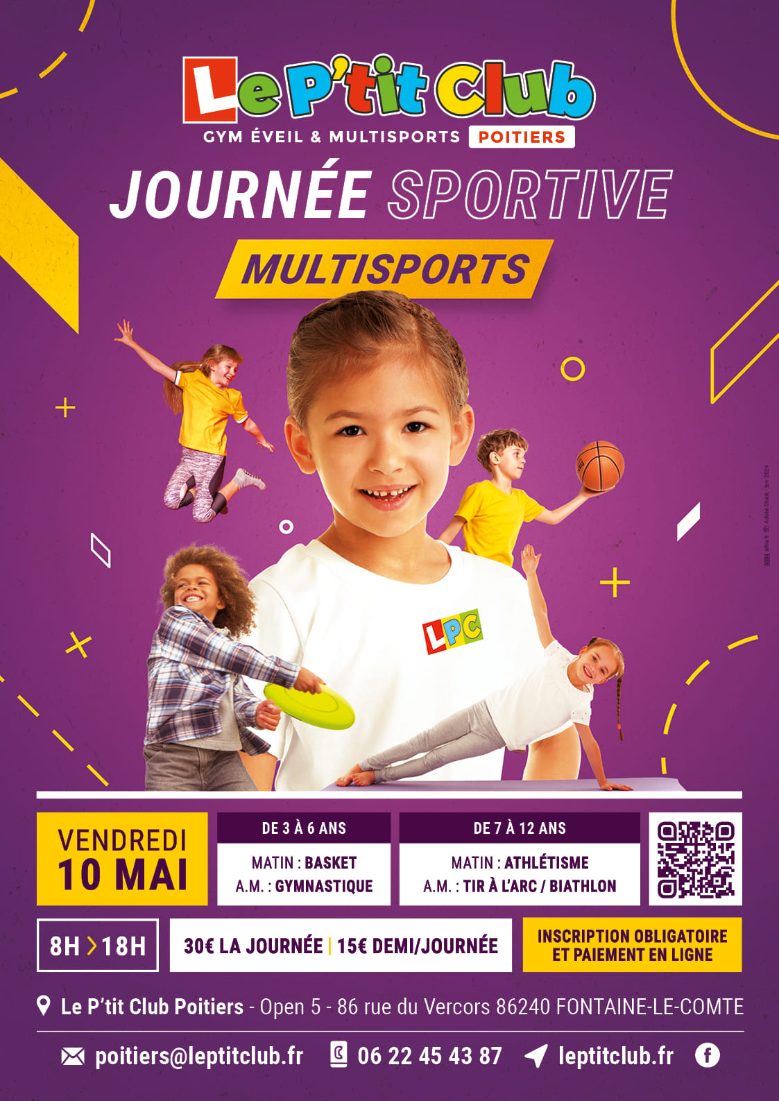 Affiche journées multiports du vendredi 10 mai 2024 Le P'tit Club Poitiers