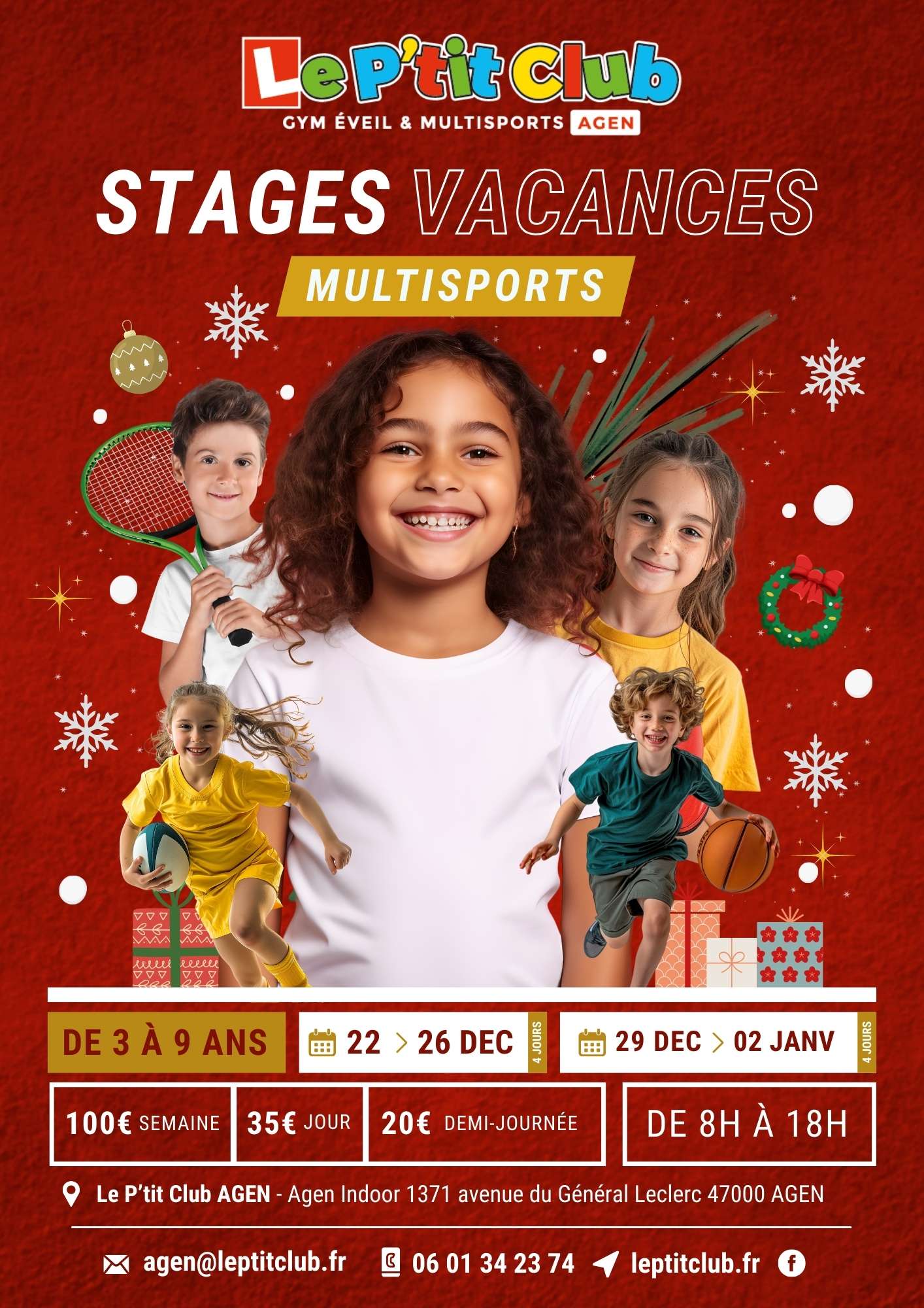 Stages vacances de Décembre 2025 Le P'tit Club Agen