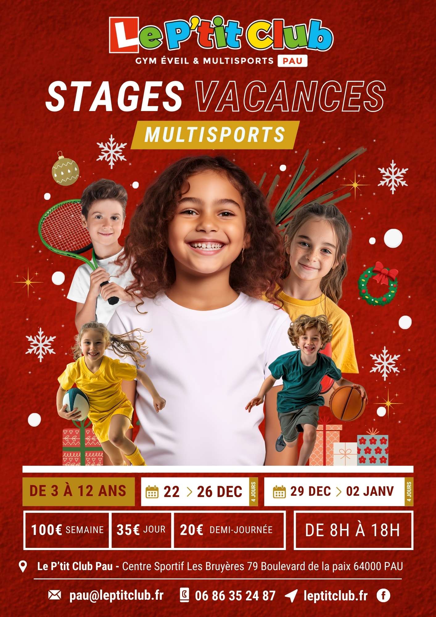 Stages vacances de Décembre 2025 Le P'tit Club Pau