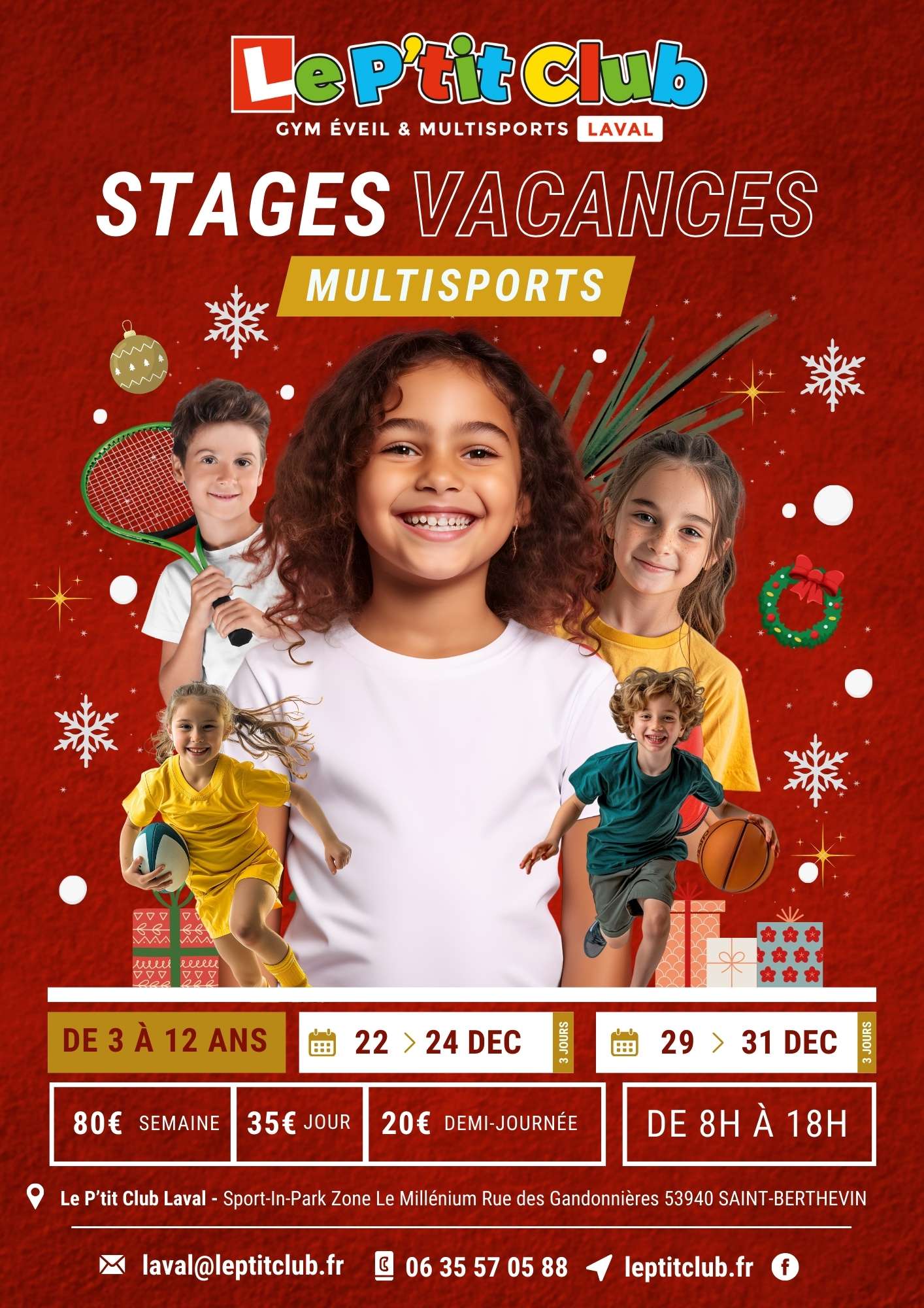 Stages vacances de Décembre 2025 Le P'tit Club Laval