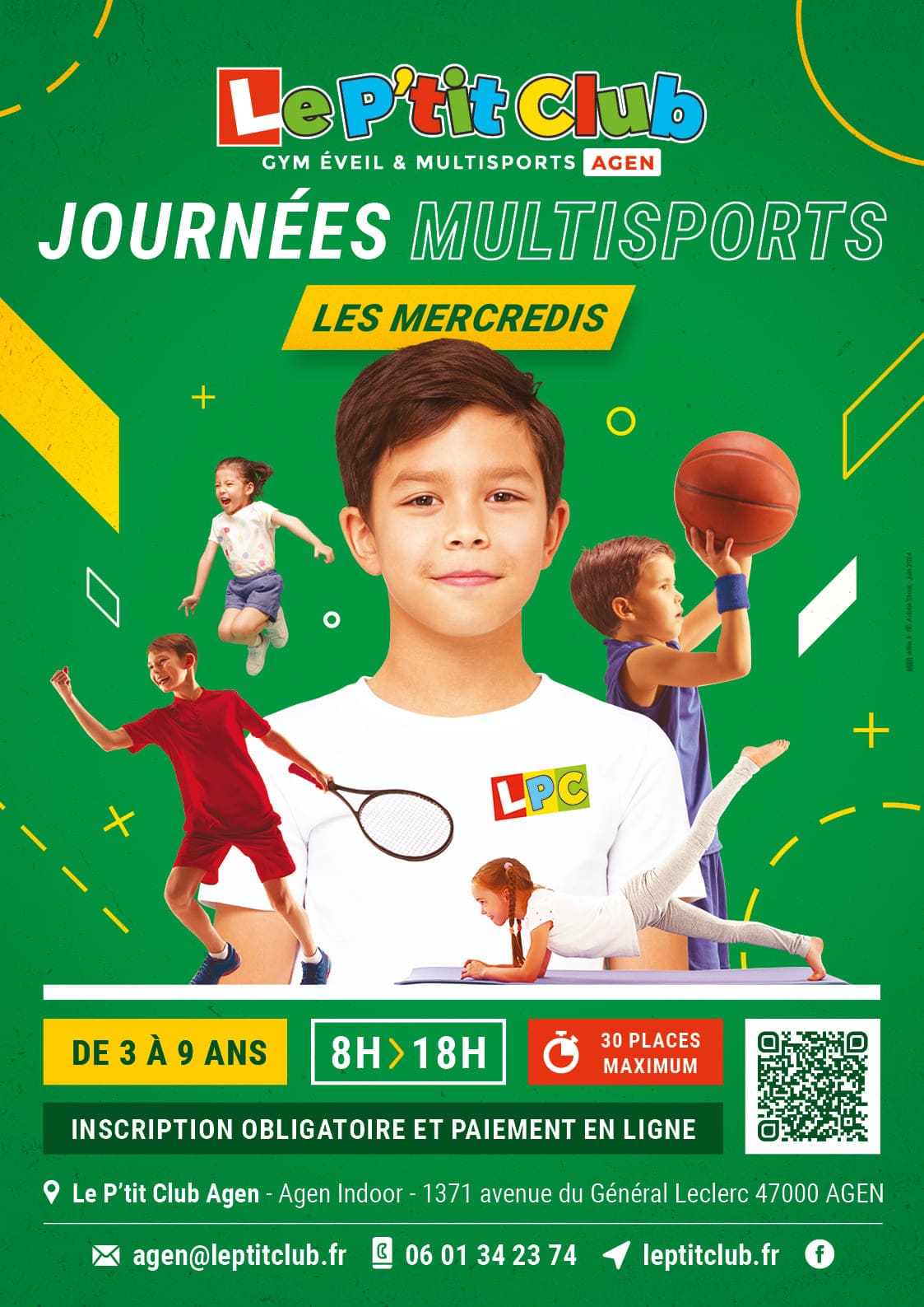 Affiche journées multiports du mercredi 2024-2025 Le P'tit Club Agen