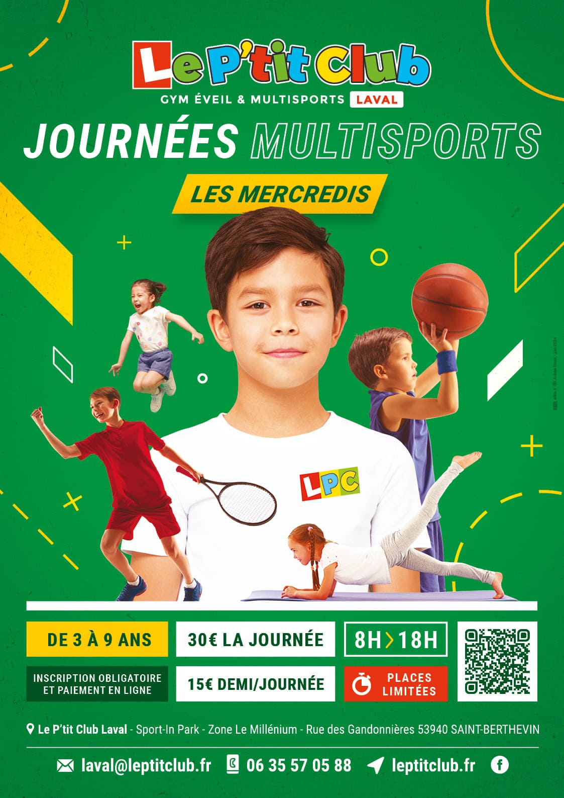 Affiche journées multiports du mercredi 2024-2025 Le P'tit Club Laval
