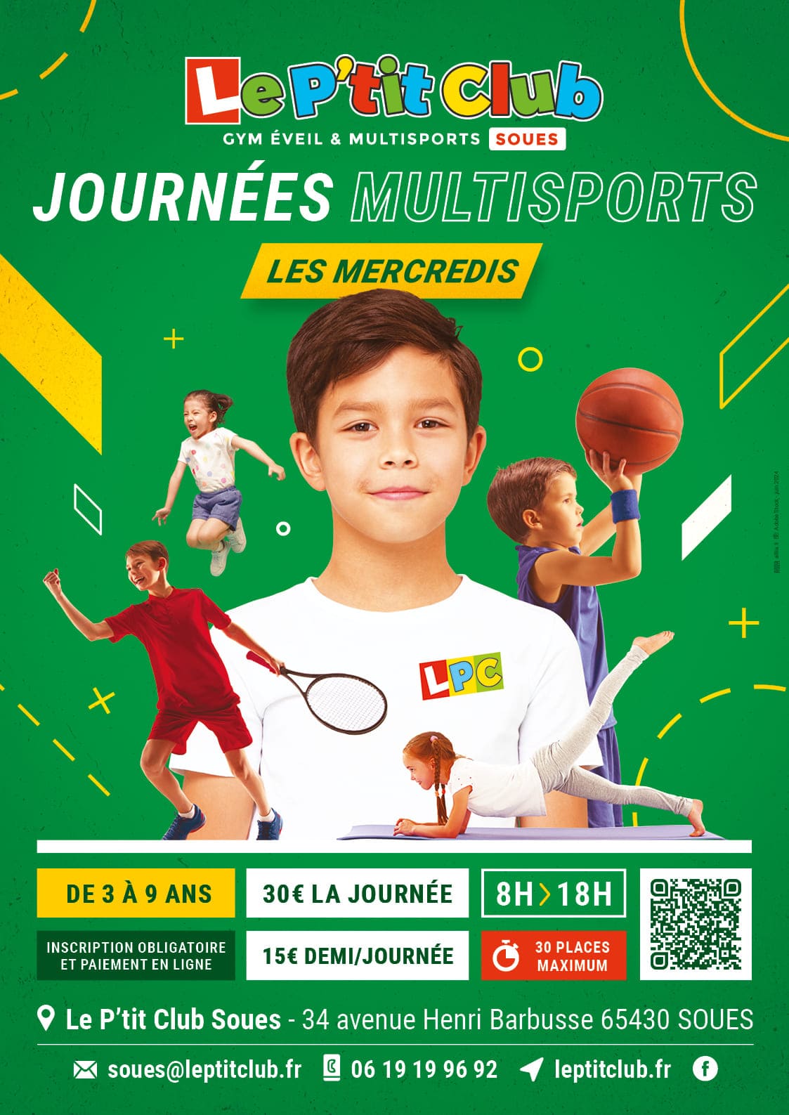 Affiche journées multiports du mercredi 2024-2025 Le P'tit Club Soues