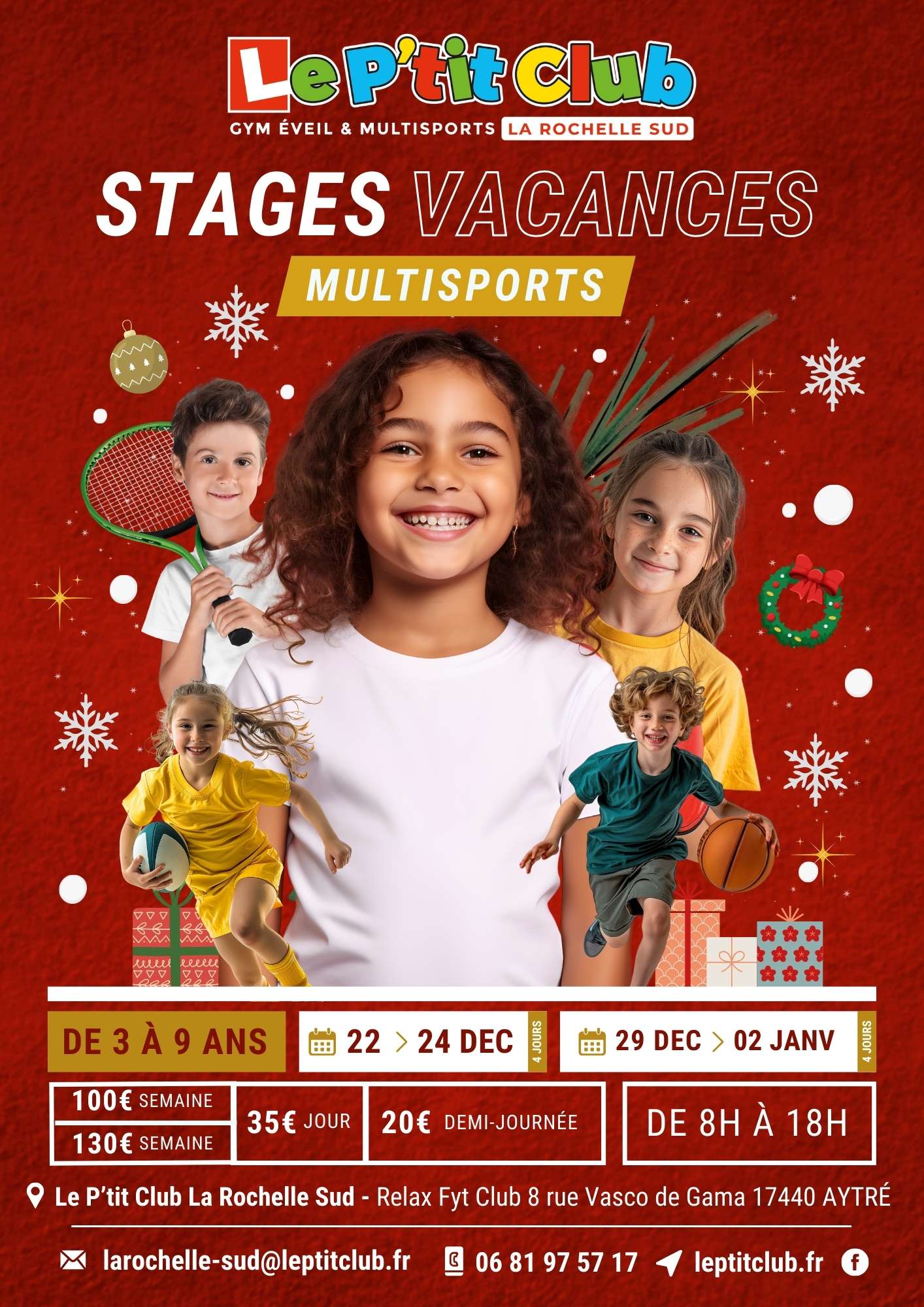 Stages vacances de Décembre 2025 Le P'tit Club La Rochelle