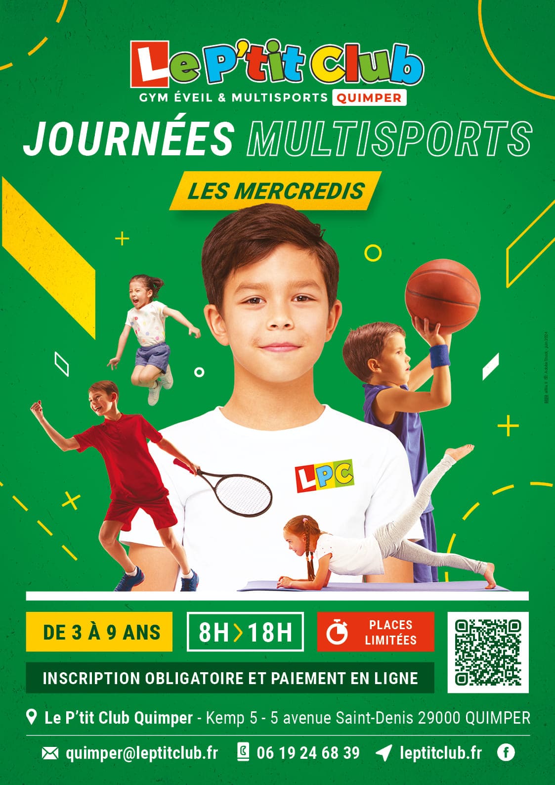 Affiche journées multiports du mercredi 2024-2025 Le P'tit Club Quimper