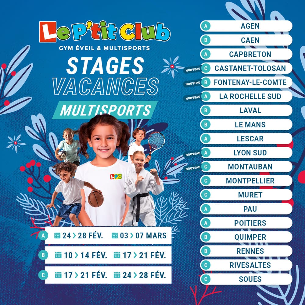 Stages vacances hiver 2025 Le P'tit Club