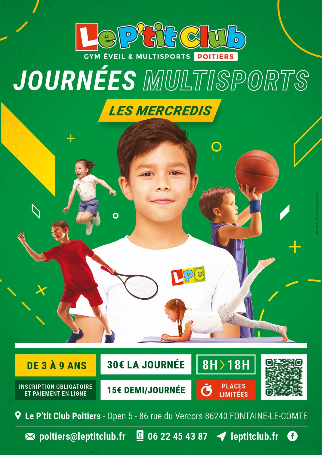 Affiche mercredis multisports 2024-2025 Le P'tit Club Poitiers