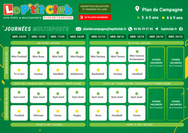 Réservez un mercredi multisports à Plan de Campagne