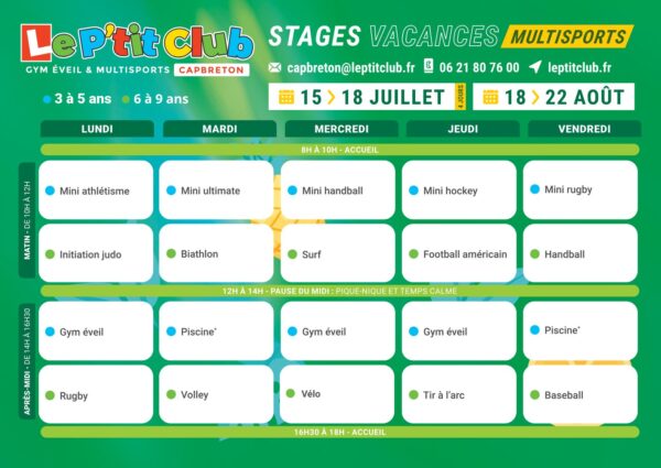 Réservez une semaine multisports à Capbreton - Stages vacances d'été