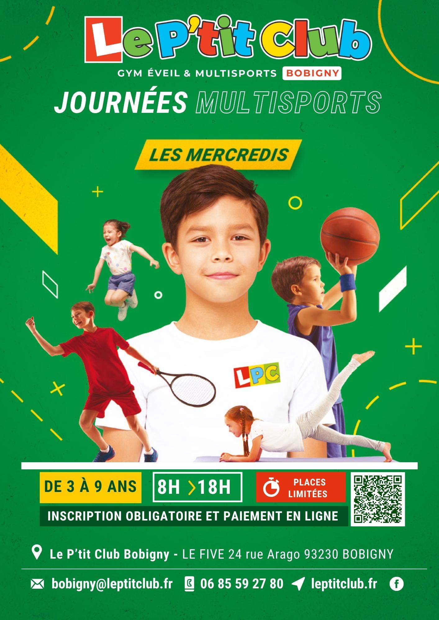 Affiche journées multisports du mercredi Le P'tit Club Bobigny 2025/2026