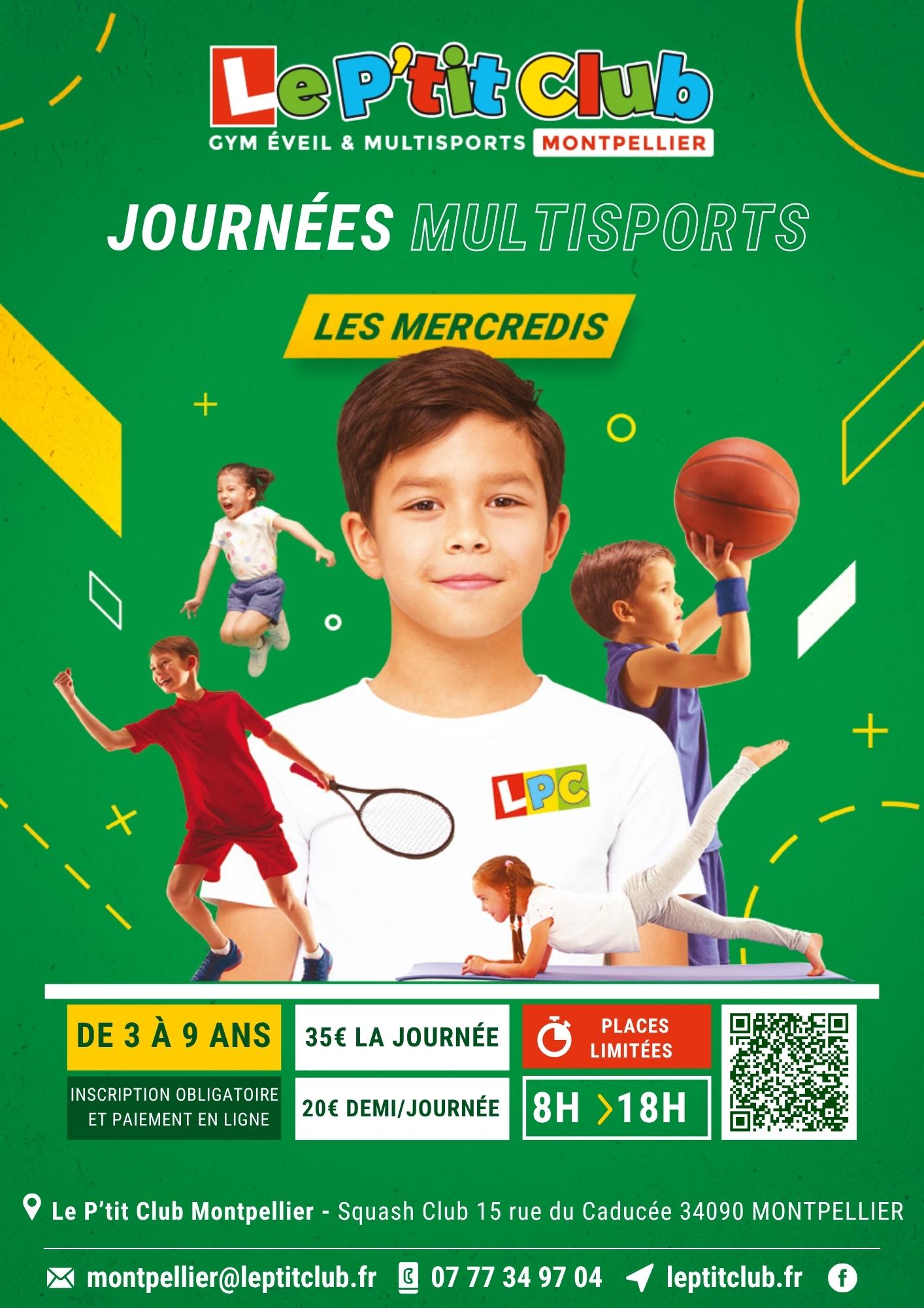 Affiche journées multisports du mercredi Le P'tit Club Montpellier 2025/2026