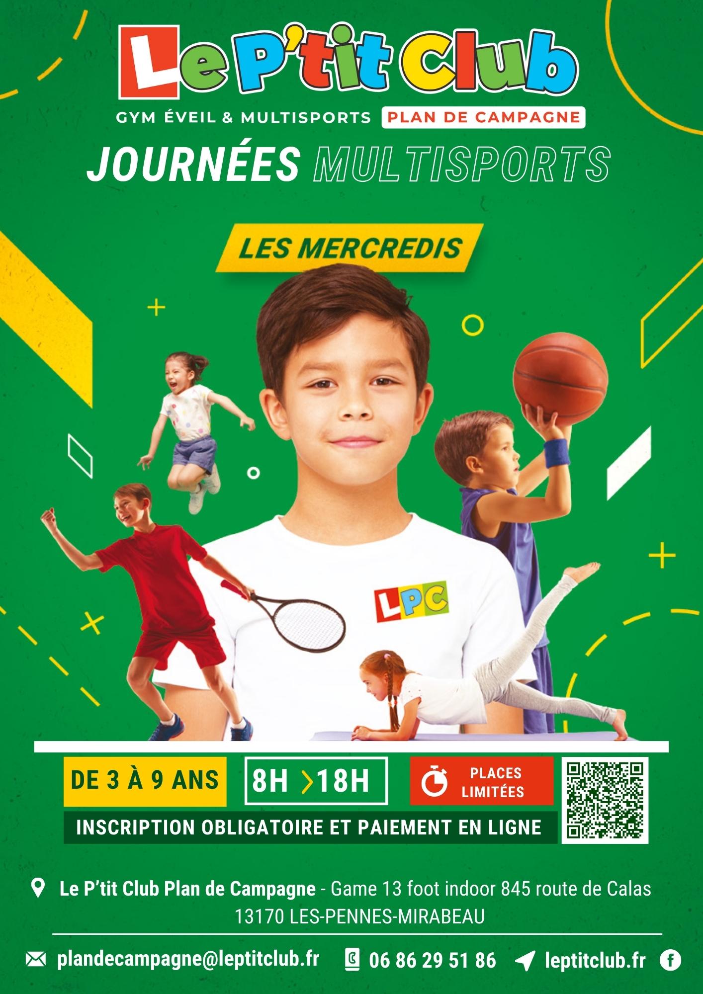 Affiche journées multisports du mercredi Le P'tit Club Plan de Campagne 2025/2026