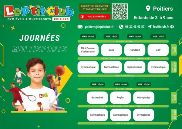 S’inscrire à l’année aux mercredis multisports à Poitiers