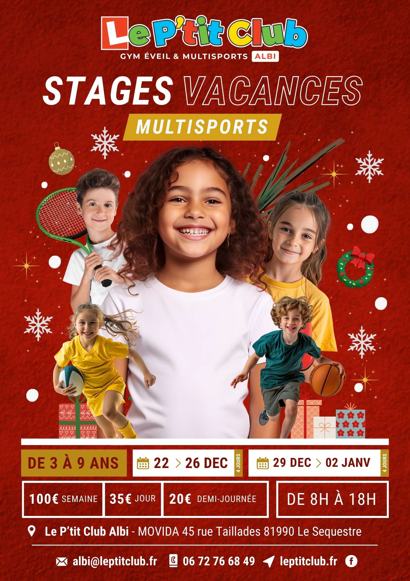 Stages vacances de Décembre 2025 Le P'tit Club Albi