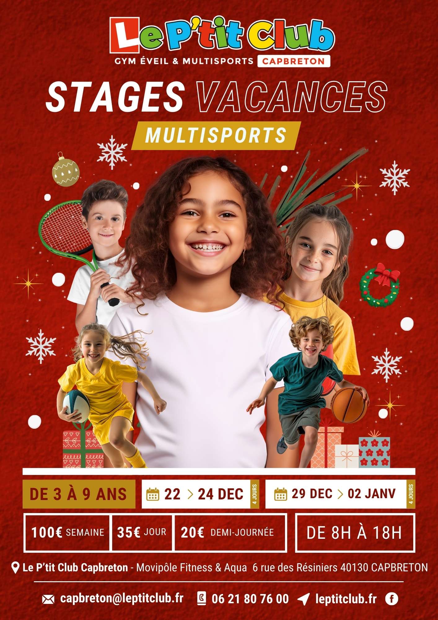 Stages vacances de Décembre 2025 Le P'tit Club Capbreton