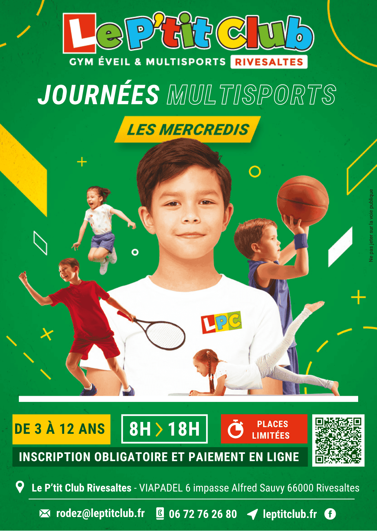 Affiche journées multiports du mercredi 2026 Le P'tit Club Rivesaltes