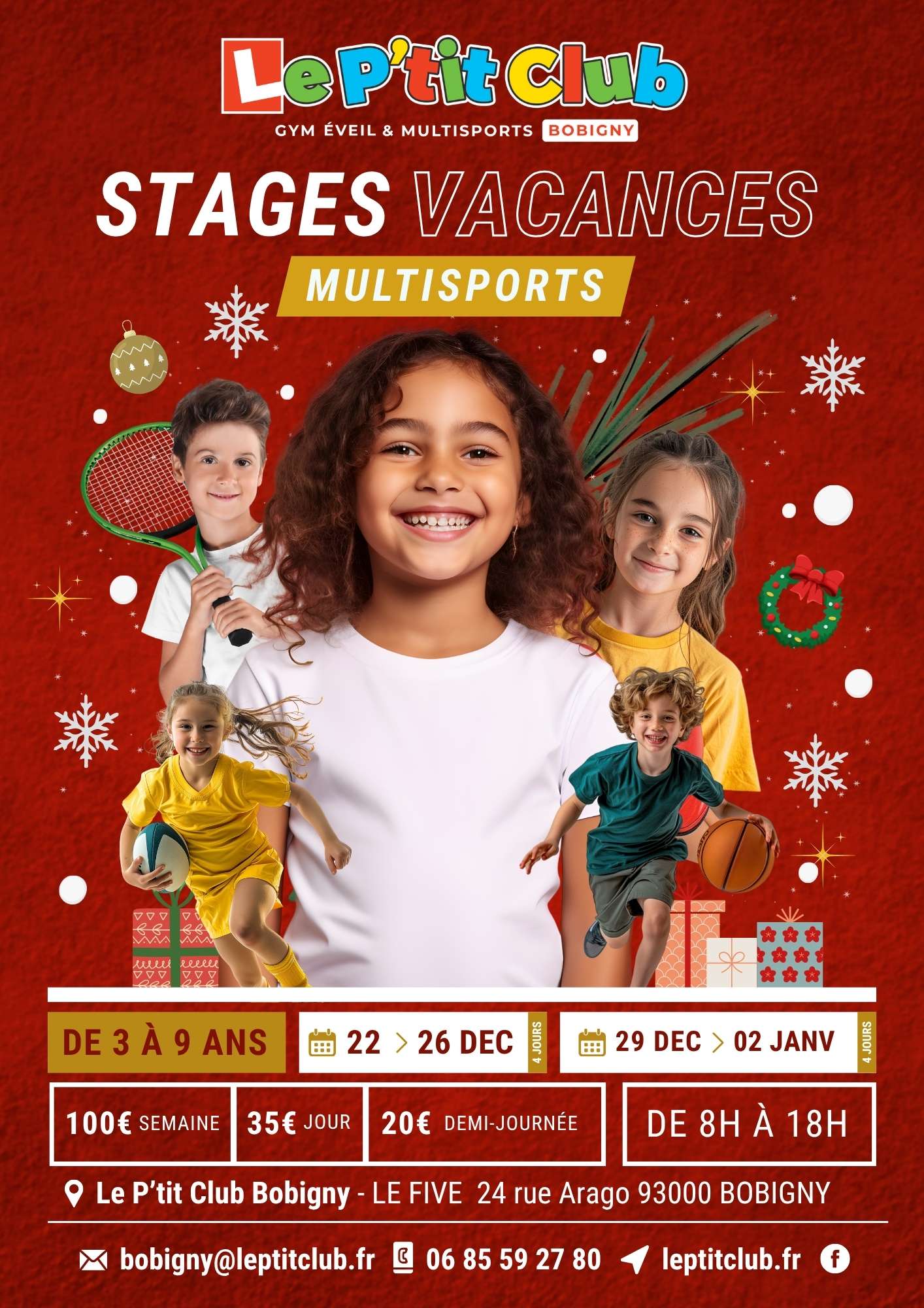 Stages vacances de Décembre 2025 Le P'tit Club Bobigny