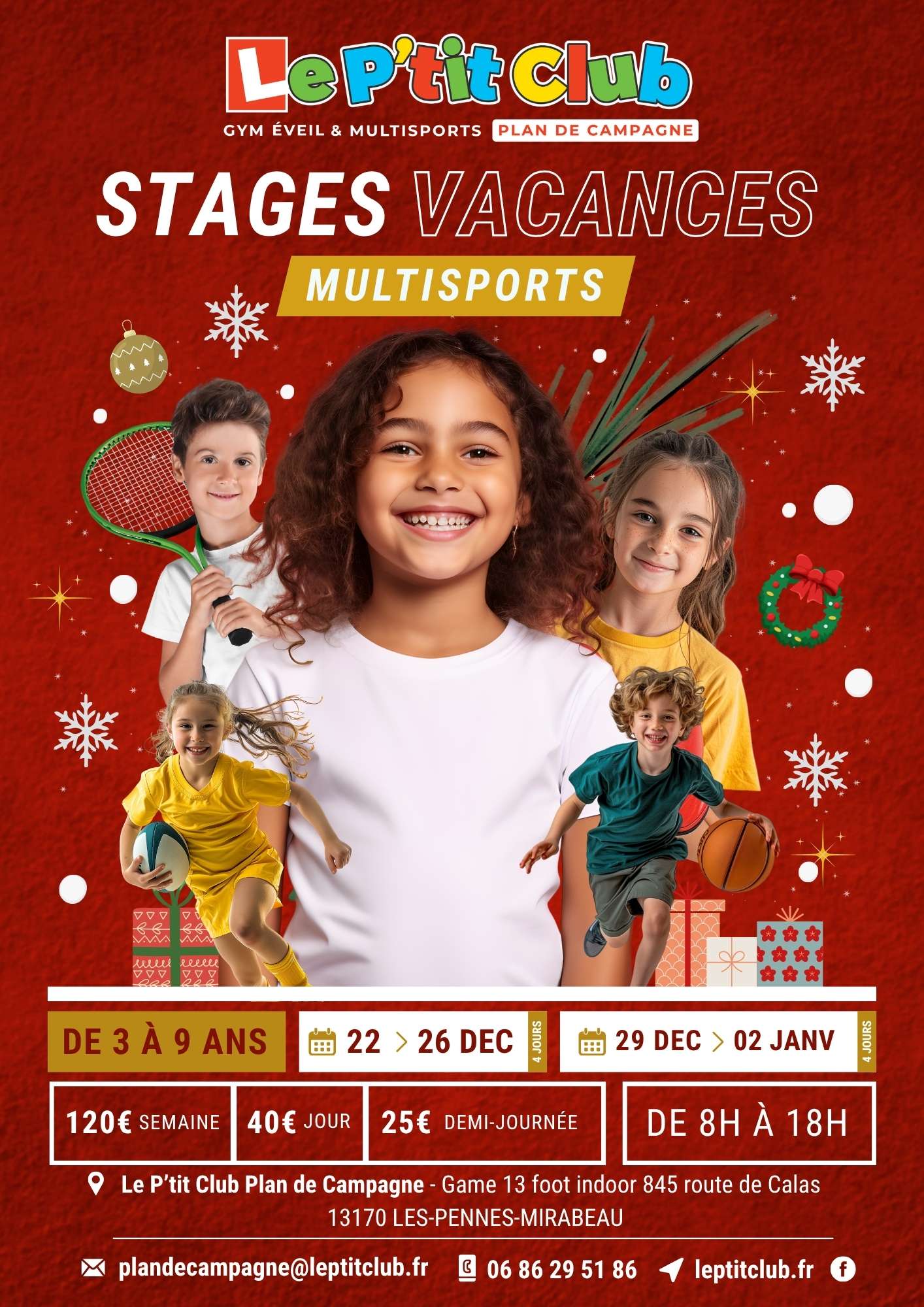Stages vacances de Décembre 2025 Le P'tit Club Plan de Campagne