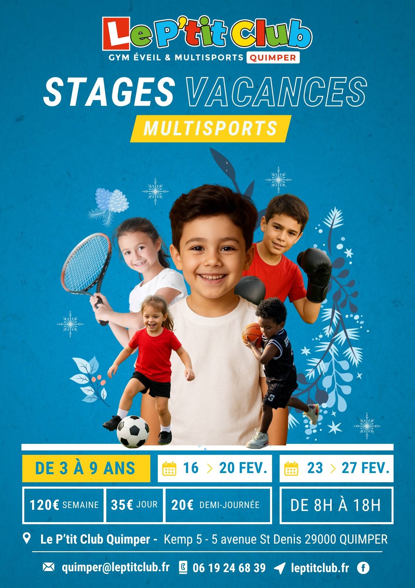 Stages vacances de Février 2026 Le P'tit Club Quimper