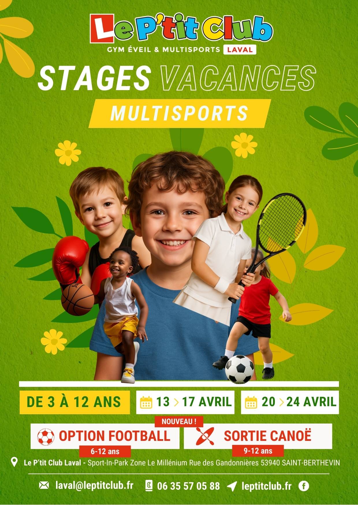 Stages vacances de Pâques 2026 Le P'tit Club Laval