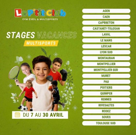 Stages vacances Pâques 2026