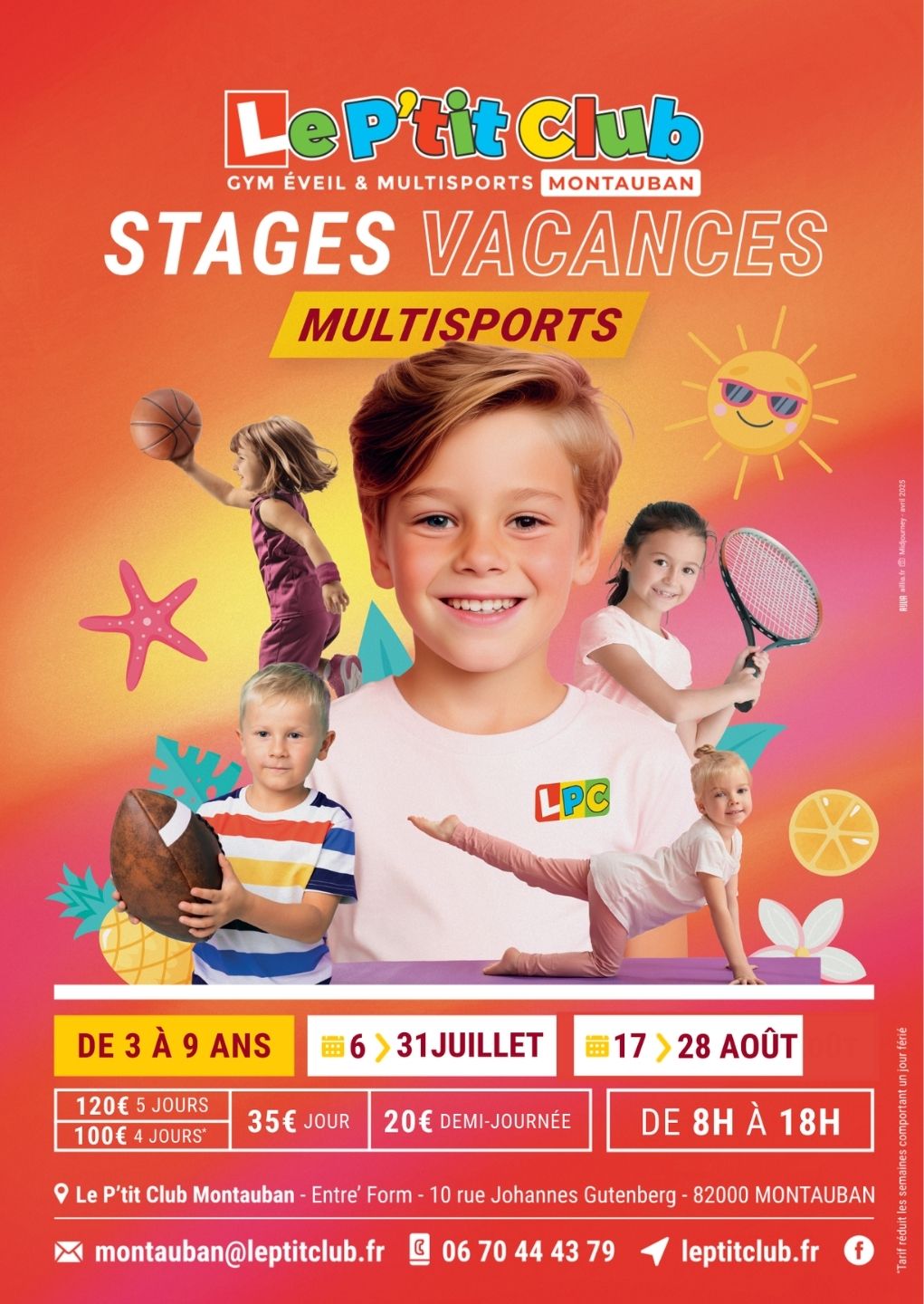 Stages vacances d'été 2026 Le P'tit Club Montauban