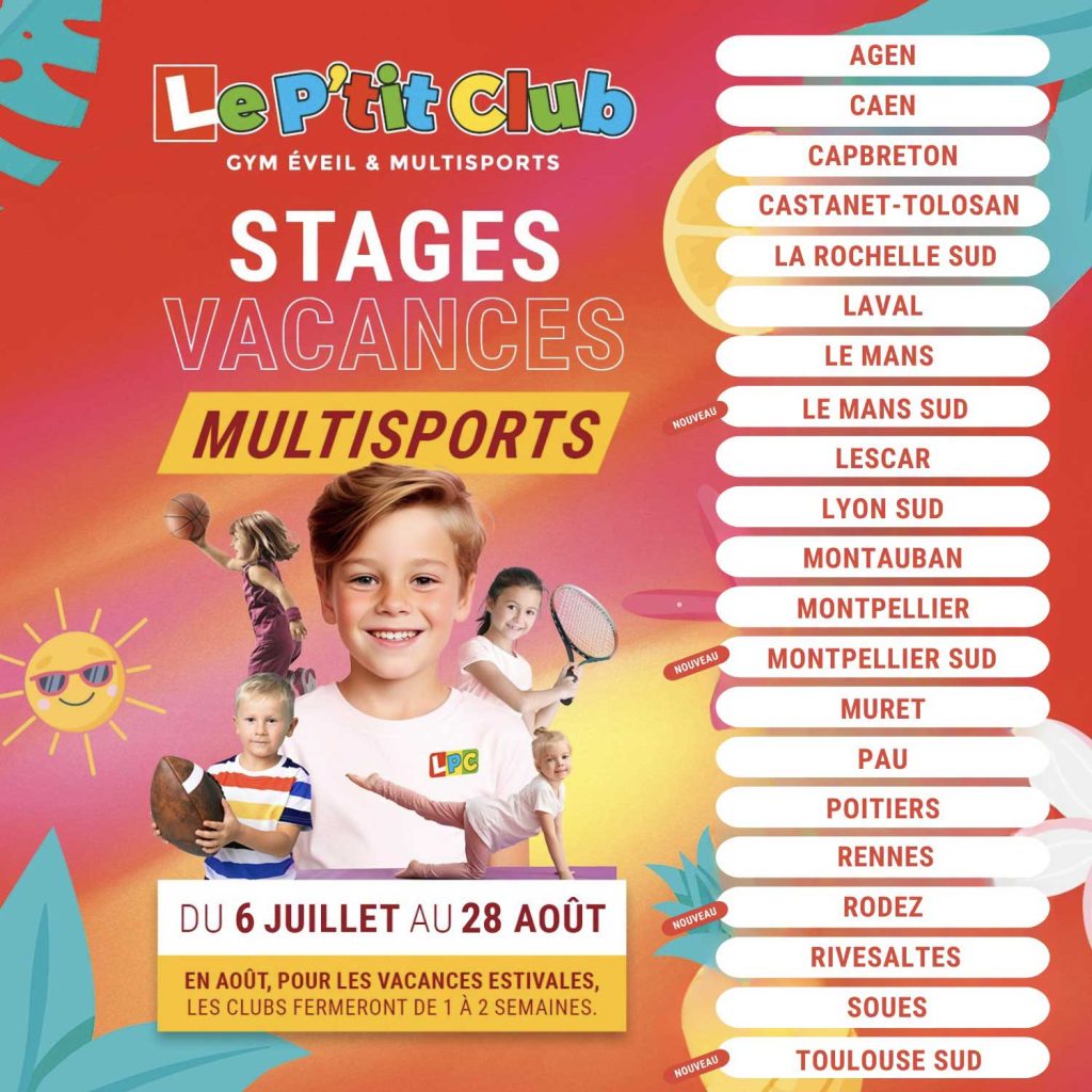 Stages vacances été 2026