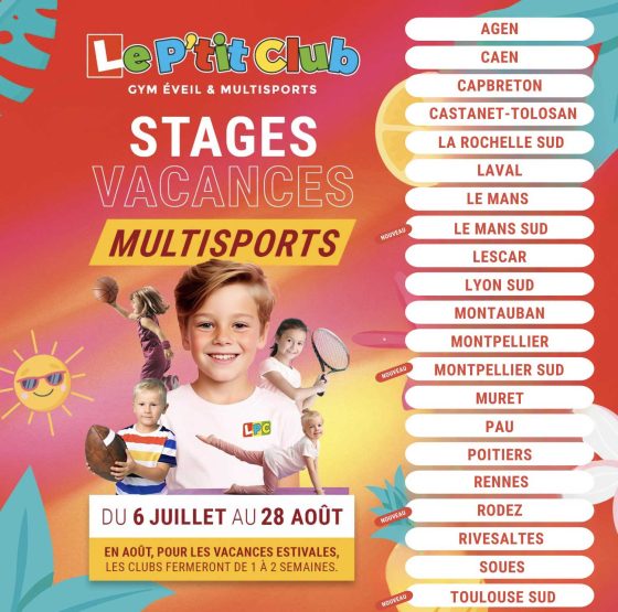 Stages vacances été 2026