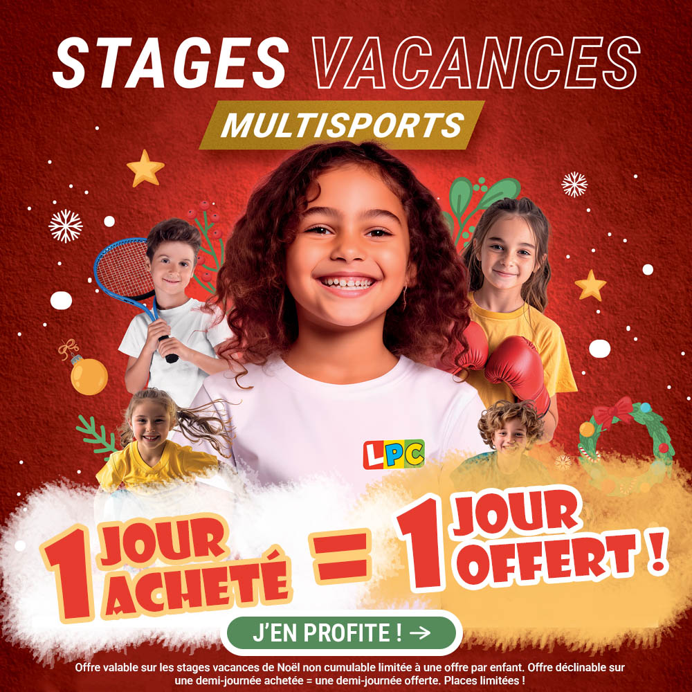 Stages vacances de Noël 2026 Le P'tit Club : 1 jour acheté = 1 jour offert